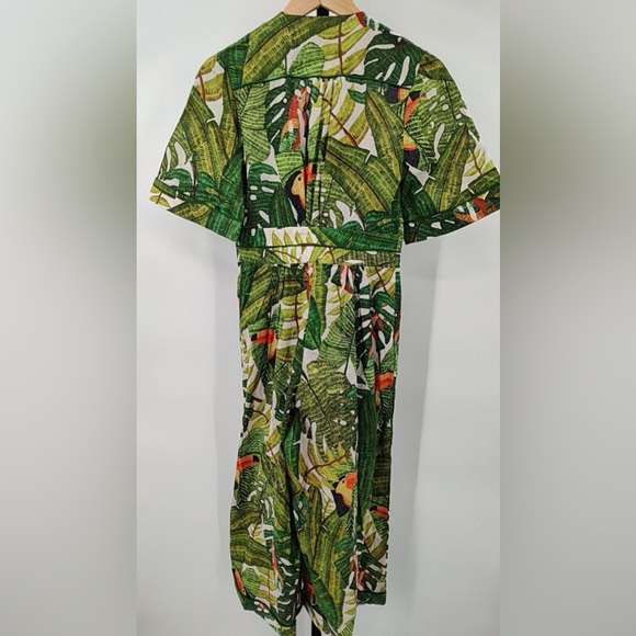 FARM Rio Leafy Green and Orange Jumpsuit- Paradise Forest Maxi Dress - Picture 4 of 9